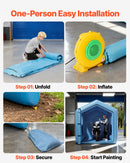 VEVOR Cabine de Peinture Gonflable 3x2,5x2,5 m, Tente de Pulvérisation pour Voiture avec Ventilateur de 550 W et Système de Filtration d'Air, Toit Triangulaire, pour Garage Atelier Automobile - image 6