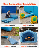 VEVOR Cabine de Peinture Gonflable de 12x5x4 m, Tente de Pulvérisation pour Voiture avec Ventilateur de 750 W et Système de Filtration d'Air, Toit Triangulaire, pour Garage Atelier Automobile - image 6