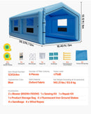 VEVOR Cabine de Peinture Gonflable de 12x5x4 m, Tente de Pulvérisation pour Voiture avec Ventilateur de 750 W et Système de Filtration d'Air, Toit Triangulaire, pour Garage Atelier Automobile - image 8