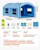 VEVOR Cabine de Peinture Gonflable 10x6x4 m, Tente de Pulvérisation pour Voiture avec Ventilateurs de 950 W et 1100 W et Système de Filtration d'Air, Toit Rond, pour Garage Atelier Automobile - image 8