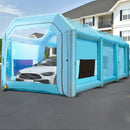 VEVOR Cabine de peinture gonflable 12x5x4 m, tente peinture gonflable automobile en tissu oxford 210 D, avec 2 souffleurs puissants et système de filtre à air, station de travail pour garage, atelier - image 9