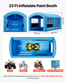 VEVOR Cabine de Peinture Gonflable 6x3x2,5 m Souffleur de 550W+750 W Bleu, Tente de Pulvérisation Portable à Toit Arqué avec Grand Filtre en Coton, pour VTT, Motos et Meubles de Taille Moyenne - image 3