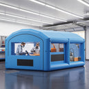 VEVOR Cabine de Peinture Gonflable 6,4x4,1x3 m Souffleurs de 1100 W Bleu, Tente de Pulvérisation Portable à Toit Arqué avec Filtre en Coton, pour Voiture, Camion Pickup, Meubles et Grandes Pièces - image 9
