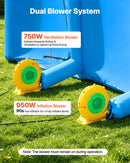 VEVOR Cabine de Peinture Gonflable 8x4,5x3 m Souffleurs de 750 W+950 W Bleu, Tente de Pulvérisation Portable avec Filtre en Coton, Toit Arqué, pour Pickup de Taille Pleine et Petit Bateau à Moteur - image 6