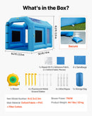 VEVOR Cabine de Peinture Gonflable 4x2,5x2,5 m avec Souffleur de 750 W Bleu, Tente de Pulvérisation Portable avec Grand Filtre en Coton, Idéale pour Vélos, Motos et Petits Meubles - image 8