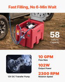 VEVOR Réservoir Diesel Essence Portable 220 L Cuve de Ravitaillement 40 L/min Pompe de Transfert 12 V, Tuyau 4 m, Pistolet de Ravitaillement Auto, Réservoir pour Transfert Transport Carburant, Rouge - image 4