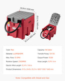 VEVOR Réservoir Diesel Essence Portable 220 L Cuve de Ravitaillement 40 L/min Pompe de Transfert 12 V, Tuyau 4 m, Pistolet de Ravitaillement Auto, Réservoir pour Transfert Transport Carburant, Rouge - image 8