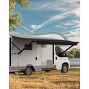 VEVOR Auvent de Voiture Camping-car Caravane Latéral 550,4 cm, Pare-soleil Imperméable et Rétractable, en PVC avec Cadre en Alliage d'Aluminium, Réglage Électrique, Voyage, Camping, Noir Dégradé - image 2