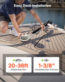 VEVOR Guindeau Électrique, 12 V CC, Guindeau Ancre de Bateau 6-11 m, Traction Maximale 320 kg, 600 W, Compatible avec Chaîne 6,35 mm ou Corde Nylon 14 et 16 mm, Construction en Acier Inoxydable 316 - image 7