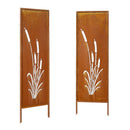 VEVOR Panneau Brise Vue Extérieur Métal 50x160 cm Paravent Extérieur Décoratif Autoportant, Séparation de Jardin, Écran d'Intimité, Acier au Carbone, Piquets de Sol, Motifs Naturels Ajourés, Lot de 2 - image 11