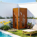 VEVOR Panneau Brise Vue Extérieur Métal 50x160 cm Paravent Extérieur Décoratif Autoportant, Séparation de Jardin, Écran d'Intimité, Acier au Carbone, Piquets de Sol, Motifs Naturels Ajourés, Lot de 2 - image 9