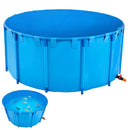 VEVOR Bassin à Poissons Hors Sol, Capacité 4550 L, Étang à Poissons en Toile PVC, avec Cadre Stable en Plastique et Vanne de Vidange, pour Aquaculture, Élevage de Poissons Rouges, Carpes, Koïs, Bleu