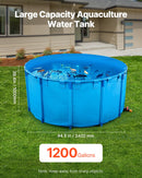 VEVOR Bassin à Poissons Hors Sol, Capacité 4550 L, Étang à Poissons en Toile PVC, avec Cadre Stable en Plastique et Vanne de Vidange, pour Aquaculture, Élevage de Poissons Rouges, Carpes, Koïs, Bleu - image 3