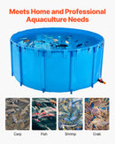 VEVOR Bassin à Poissons Hors Sol, Capacité 4550 L, Étang à Poissons en Toile PVC, avec Cadre Stable en Plastique et Vanne de Vidange, pour Aquaculture, Élevage de Poissons Rouges, Carpes, Koïs, Bleu - image 7