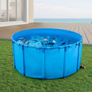 VEVOR Bassin à Poissons Hors Sol, Capacité 4550 L, Étang à Poissons en Toile PVC, avec Cadre Stable en Plastique et Vanne de Vidange, pour Aquaculture, Élevage de Poissons Rouges, Carpes, Koïs, Bleu - image 9