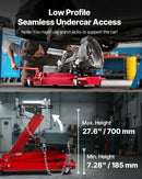 VEVOR Cric de Transmission à Profil Bas Capacité 1 T, Cric de Fosse avec Hauteur de Levage 18,5-70 cm, Roues Pivotantes Flexibles à 360°, Support Boîte de Vitesse pour Garage Atelier Réparation - image 3