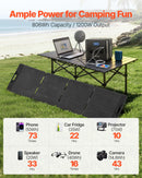 VEVOR Station Électrique Portable 1200 W Générateur Solaire Portable Panneau Solaire 200 W Batterie Secours LiFePO4 806 Wh pour Urgence Domestique, Camping, Voyage Camping-car, avec 9 Ports de Sortie - image 3