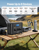 VEVOR Station Électrique Portable 1800 W Générateur Solaire Portable 1008 Wh Batterie Secours LiFePO4 pour Urgence Domestique, Camping, Voyage Camping-car, 8 Ports Sortie, Panneau Solaire Non Inclus - image 4
