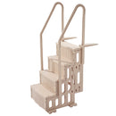 VEVOR Escalier de Piscine en Plastique avec 2 Rampes, 4 Marches Antidérapantes, Capacité de Charge 181,4 kg, pour Piscines Creusées Hors Sol 122-137 cm, Terrasse, Maison, Intérieur, Extérieur, Taupe - image 11