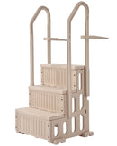 VEVOR Escalier de Piscine en Plastique avec 2 Rampes, 3 Marches Antidérapantes, Capacité de Charge 181,4 kg, pour Piscines Creusées Hors Sol 91,4-122 cm, Terrasse, Maison, Intérieur, Extérieur, Taupe