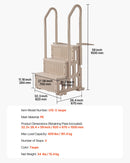 VEVOR Escalier de Piscine en Plastique avec 2 Rampes, 3 Marches Antidérapantes, Capacité de Charge 181,4 kg, pour Piscines Creusées Hors Sol 91,4-122 cm, Terrasse, Maison, Intérieur, Extérieur, Taupe - image 8