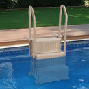 VEVOR Escalier de Piscine en Plastique avec 2 Rampes, 3 Marches Antidérapantes, Capacité de Charge 181,4 kg, pour Piscines Creusées Hors Sol 91,4-122 cm, Terrasse, Maison, Intérieur, Extérieur, Taupe - image 9