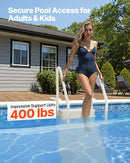 VEVOR Escalier de Piscine en Plastique avec 2 Rampes, 4 Marches Antidérapantes, Capacité de Charge 181,4 kg, Escaliers pour Piscines Creusées 122-137 cm, Terrasse, Maison, Intérieur, Extérieur, Blanc - image 4