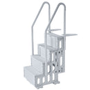 VEVOR Escalier de Piscine en Plastique avec 2 Rampes, 4 Marches Antidérapantes, Capacité de Charge 181,4 kg, pour Piscines Creusées 122-137 cm, Terrasse, Jardin, Maison, Intérieur, Extérieur, Gris - image 11