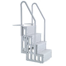 VEVOR Escalier de Piscine en Plastique avec 2 Rampes, 4 Marches Antidérapantes, Capacité de Charge 181,4 kg, pour Piscines Creusées 122-137 cm, Terrasse, Jardin, Maison, Intérieur, Extérieur, Gris - image 12
