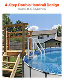 VEVOR Escalier de Piscine en Plastique avec 2 Rampes, 4 Marches Antidérapantes, Capacité de Charge 181,4 kg, pour Piscines Creusées 122-137 cm, Terrasse, Jardin, Maison, Intérieur, Extérieur, Gris - image 3