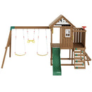 VEVOR Kit Portique Balançoire en Bois 9-en-1, Aire de Jeux avec 2 Balançoires, Barre Trapèze, Toboggan, Grand Fort Supérieur avec Jouets de Cuisine, Échelle Plate, Mur d'Escalade, Table de Pique-Nique - image 11