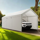 VEVOR Tente Garage, 3,65 x 6,09 m, Carport Abri de Voiture Extérieur avec Parois Latérales Amovibles et Portes, Résistant aux UV et à l'Eau, Protection Toutes Saisons pour Automobile et Bateau, Blanc - image 9