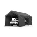 VEVOR Tente Garage, 3,05 x 6,09 m, Carport Abri de Voiture Extérieur avec Parois Latérales Amovibles et Portes, Résistant aux UV et à l'Eau, Protection Toutes Saisons pour Automobile et Bateau, Gris - image 2