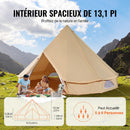 VEVOR Tente Cloche en Toile 4 m Tente de Yourte 4 Saisons Tente de Camping Familial avec Trou de Poêle à Bois, Sacs de Rangement pour Glamping Jusqu'à 6 Personnes, Groupes en Plein Air, Fête, Chasse - image 5