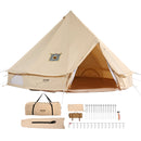 VEVOR Tente Cloche Toile 7 m Jusqu'à 12 Personnes Tente de Yourte 4 Saisons pour Camping Familial, Groupes en Plein Air, Fête, Chasse, avec Trou de Poêle à Bois, Fenêtres en Maille, Sacs de Rangement - image 10