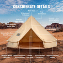 VEVOR Tente Cloche Toile 7 m Jusqu'à 12 Personnes Tente de Yourte 4 Saisons pour Camping Familial, Groupes en Plein Air, Fête, Chasse, avec Trou de Poêle à Bois, Fenêtres en Maille, Sacs de Rangement - image 8