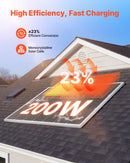 VEVOR Panneau Solaire Monocristallin 200 W Panneau Photovoltaïque Haut Rendement 23 % pour Hors Réseau Toit Plat Voiture, Bateau, Camping-car, avec Sortie MC4 Stable, Cadre en Aluminium, Étanche IP65 - image 3