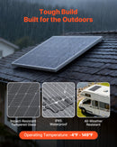 VEVOR Panneau Solaire Monocristallin 200 W Panneau Photovoltaïque Haut Rendement 23 % pour Hors Réseau Toit Plat Voiture, Bateau, Camping-car, avec Sortie MC4 Stable, Cadre en Aluminium, Étanche IP65 - image 6