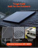 VEVOR Panneau Solaire Monocristallin 400 W Panneau Photovoltaïque 2 PCS Haut Rendement 23 % pour Hors Réseau Toit Plat Voiture Bateau Camping-car, avec Sortie MC4 Stable, Cadre Aluminium, Étanche IP65 - image 6