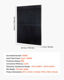 VEVOR Panneau Solaire Monocristallin 400 W Panneau Photovoltaïque 2 PCS Haut Rendement 23 % pour Hors Réseau Toit Plat Voiture Bateau Camping-car, avec Sortie MC4 Stable, Cadre Aluminium, Étanche IP65 - image 8