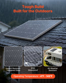 VEVOR Panneau Solaire Monocristallin 100 W Panneau Photovoltaïque 4 PCS Haut Rendement 23 % pour Hors Réseau Toit Plat Voiture Bateau Camping-car, avec Sortie MC4 Stable, Cadre Aluminium, Étanche IP65 - image 6