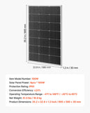 VEVOR Panneau Solaire Monocristallin 100 W Panneau Photovoltaïque 4 PCS Haut Rendement 23 % pour Hors Réseau Toit Plat Voiture Bateau Camping-car, avec Sortie MC4 Stable, Cadre Aluminium, Étanche IP65 - image 8