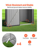 VEVOR Abri de Jardin en Métal, 153,3 x 87,6 cm, Abri de Rangement d'Extérieur, avec Porte Verrouillable, Toit en Pente, Cabine de Jardin, pour Stockage d'Outils, de Vélos, Étagères, Poubelles, Gris - image 6