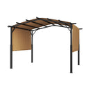 VEVOR Pergola Arquée Rétractable, 3048x3048 mm, Pergola Extérieur à Toit Arqué en Métal avec Auvent Pare-soleil, Grand Abri Ombragé de Patio Robuste, pour Terrasse, Arrière-cour, Jardin, Bord Piscine - image 11