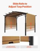 VEVOR Pergola Arquée Rétractable, 3048x3048 mm, Pergola Extérieur à Toit Arqué en Métal avec Auvent Pare-soleil, Grand Abri Ombragé de Patio Robuste, pour Terrasse, Arrière-cour, Jardin, Bord Piscine - image 7