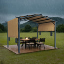 VEVOR Pergola Arquée Rétractable, 3048x3048 mm, Pergola Extérieur à Toit Arqué en Métal avec Auvent Pare-soleil, Grand Abri Ombragé de Patio Robuste, pour Terrasse, Arrière-cour, Jardin, Bord Piscine - image 9