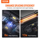 VEVOR Soudeuse fibre optique 6 moteurs, épisseuse fusion fibre optique à alignement de noyau, épissage 6s, chauffage 13s, écran LCD 5", support de fibre 3 en 1, batterie 7800 mAh pour SM MM DS NZDS - image 3