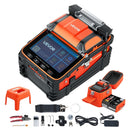 VEVOR Soudeuse Fibre Optique 6 Moteurs Épisseuse Fusion Épissage Rapide 5 s compatible SM MM DS NZDS, Alignement sur Cœur, Chauffage 15 s, 7800 mAh, Écran Tactile 5 pouces, Porte-fibre 3-en-1, OPM/VFL