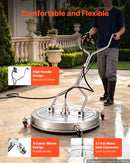 VEVOR Nettoyeur de Surface pour Nettoyeur Haute Pression 76,2 cm avec Roues, Acier Inox, Accessoire pour Béton, Terrasse, Trottoir et Allée, 276 bar Max., Poignée Surélevée, Raccord Rapide 3/8 pouce - image 5