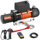 VEVOR Treuil Électrique 12 V CC 5400 kg avec Corde Synthétique Φ 9,1 mm x 23 m, Télécommande sans Fil et Filaire, Étanchéité IP55, pour Remorquage SUV, Jeep, Remorque, Bateau, Véhicule Tout-terrain